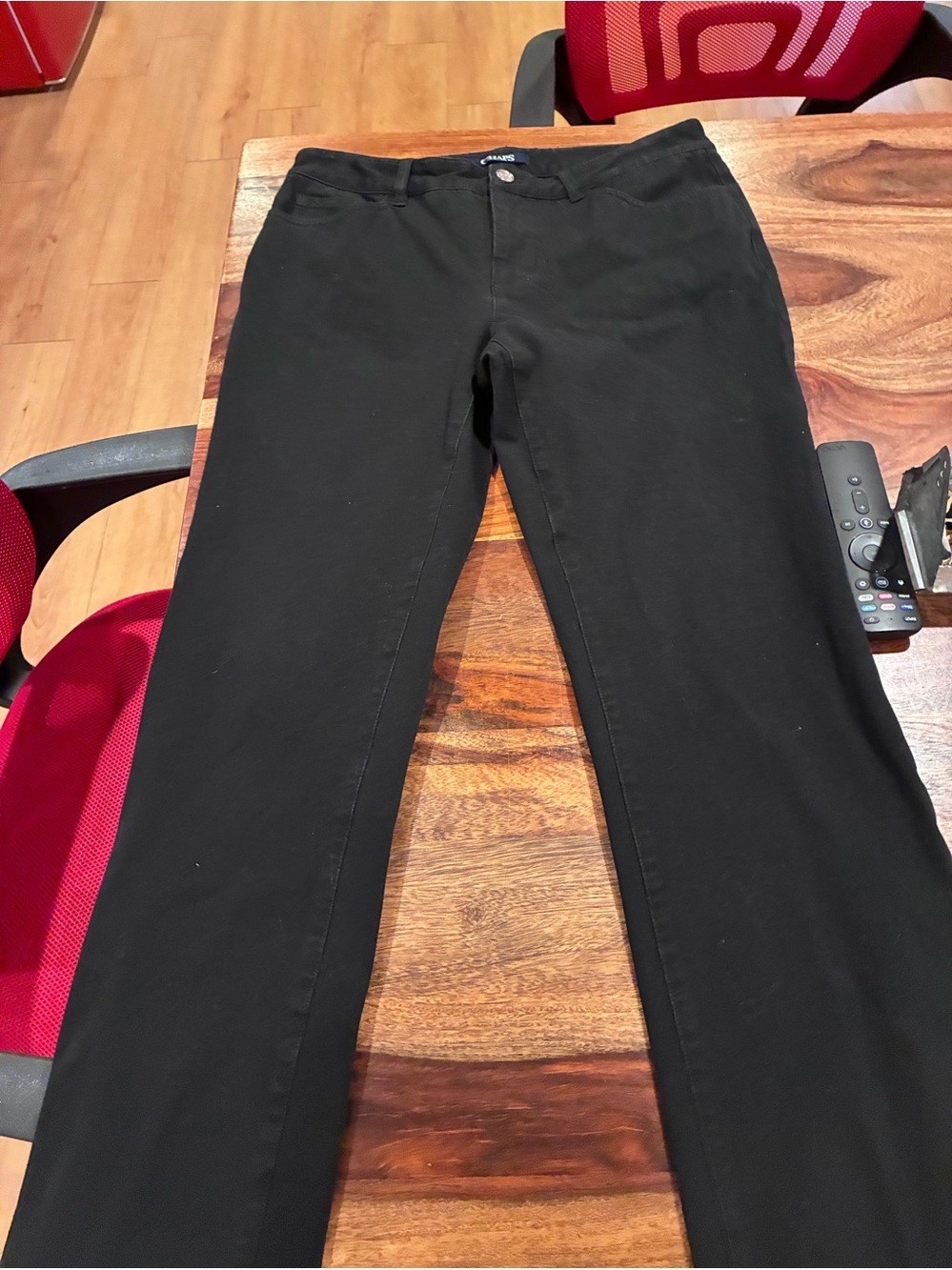 Ladies Black Stretch Jeans - Chaps-size 8